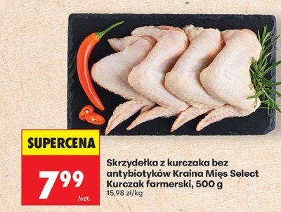 Skrzydełka z kurczaka bez antybiotyków Kraina Mięs Select Kurczak farmerski 500g promocja w Biedronka