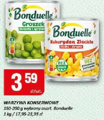 Warzywa konserwowe Bonduelle groszek/kukurydza promocja w Chorten