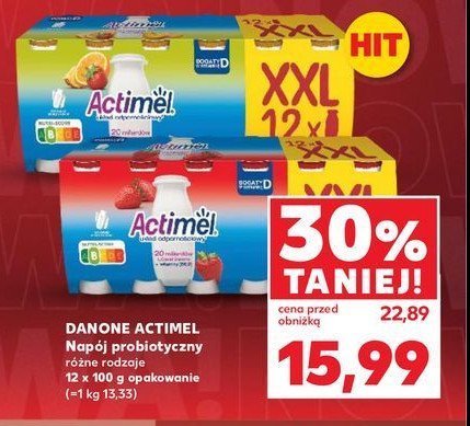 Jogurt Actimel truskawkowy promocja w Kaufland