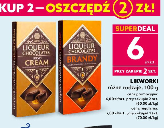 Czekoladki brandy Liqueur chocolates promocja