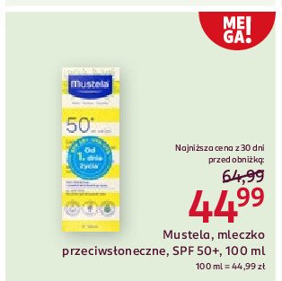 Mleczko przeciwsłoneczne spf 50+ Mustela promocja w Rossmann