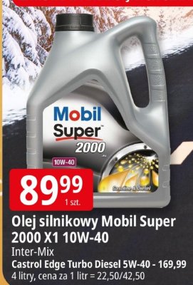 Olej silnikowy Mobil Super 2000 X1 10W-40 Inter-Mix 1 litr promocja w Leclerc