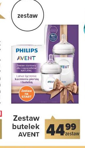 Zestaw startowy dla noworodków natural: butelka 260 ml + 125 ml Philips avent promocja