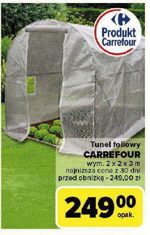 Tunel foliowy 300 x 200 x 200 cm Carrefour promocja