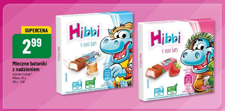 Mlekoladki jogurtowo-truskawkowe Hibbi promocja