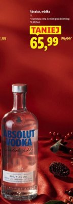 Wódka Absolut 1 l promocja w Lidl