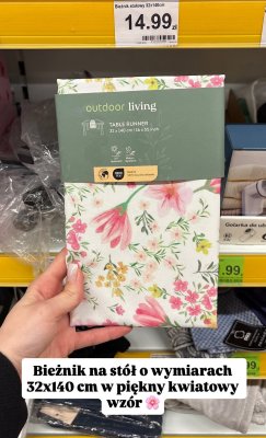 Bieżnik na stół 32x140 cm w kwiatowy wzór promocja w Dino