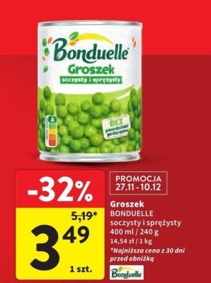 Groszek BONDUELLE soczysty i sprężysty promocja w Intermarche