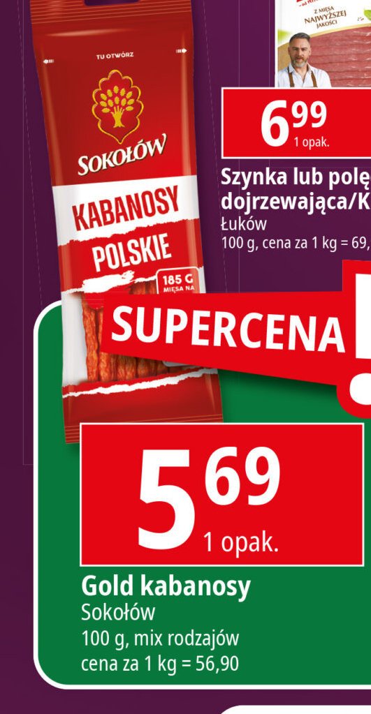 Kabanosy polskie Sokołów gold promocja w Leclerc