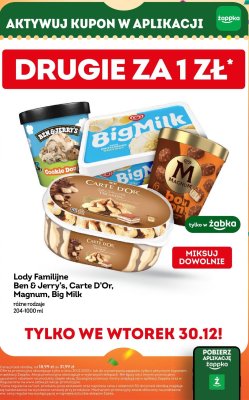 Lody familijne Big Milk promocja w Żabka