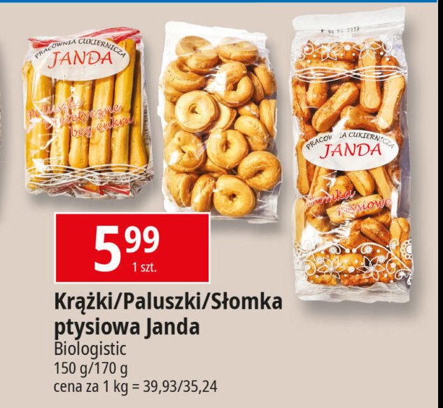Paluszki ptysiowe z cukrem Janda promocja