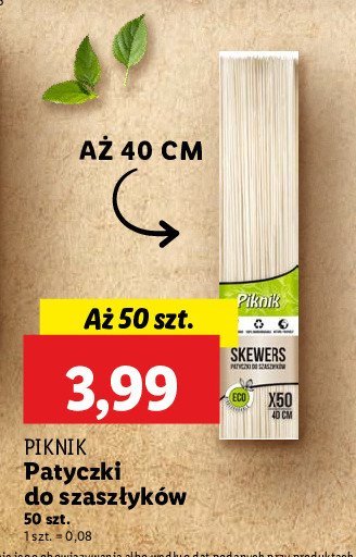 Patyczki do szaszłyków 40 cm Piknik promocja w Lidl