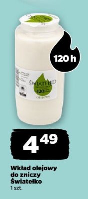 Wkład olejowy do zniczy promocja w Netto
