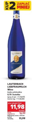 Wino Liebfraumilch białe półsłodkie promocja w Kaufland