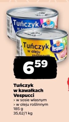 Tuńczyk w kawałkach Vespucci w oleju roślinnym promocja w Netto