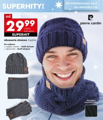 Rękawiczki Pierre Cardin - akcesoria zimowe męskie promocja w Biedronka