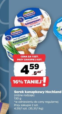 Serek kanapkowy Hochland (różne rodzaje) promocja w Netto