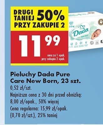 Pieluszki dla dzieci newborn Dada extra care promocja