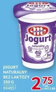 Jogurt naturalny bez laktozy Mlekovita 350g promocja w Selgros