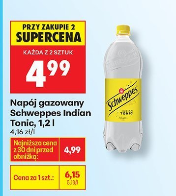 Napój gazowany Schweppes Indian Tonic, 1,2 l promocja w Biedronka