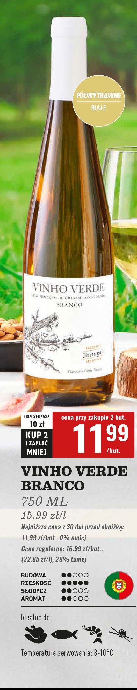 Wino VINHO VERDE BRANCO promocja w Biedronka