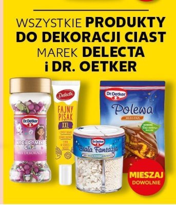 Produkty do dekoracji ciast Delecta / Dr. Oetker promocja w Kaufland