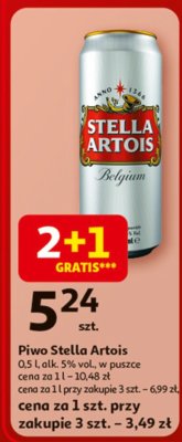 Piwo Stella Artois 5% vol. promocja w Auchan