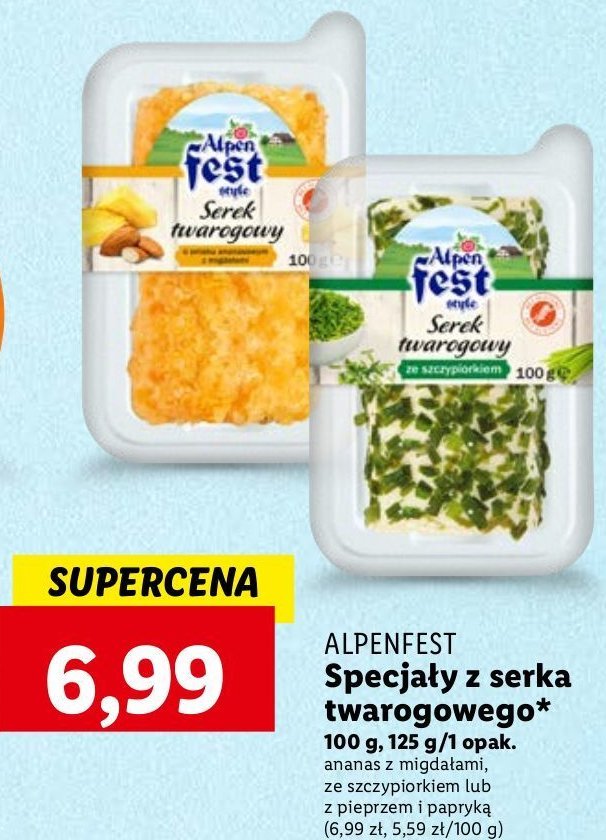 Serek twarogowy ze szczypiorkiem Alpen fest promocja