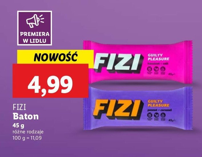 Baton peanut & caramel Fizi promocja