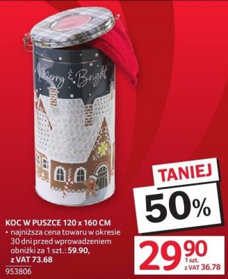 Koc w puszce 120 x 160 cm promocja w Selgros