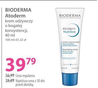 Krem BIODERMA Atoderm krem odżywczy o bogatej konsystencji promocja w Hebe
