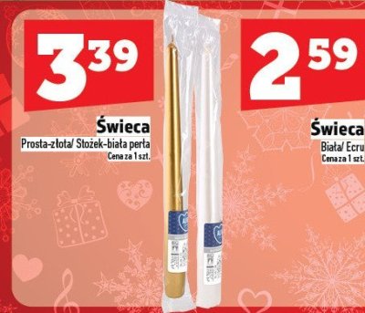 Świeca prosta z łozia / Słoźek-biała perła promocja w TOPAZ