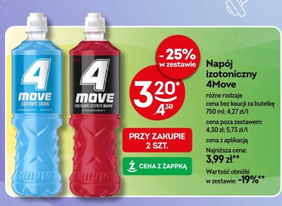 Napój izotoniczny 4Move różne rodzaje promocja w Żabka