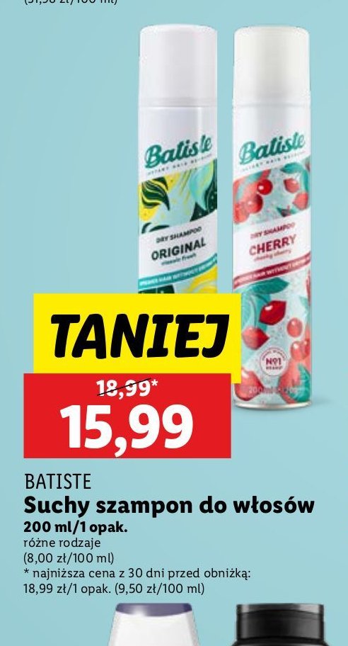 Szampon do włosów suchy original Batiste dry shampoo promocja w Lidl