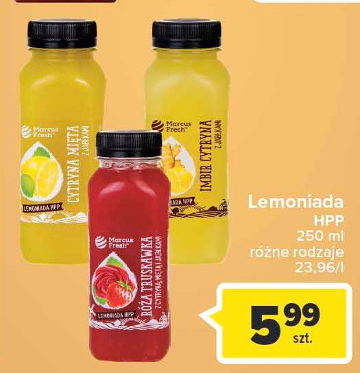 Lemoniada imbir-cytryna Marcus fresh promocja