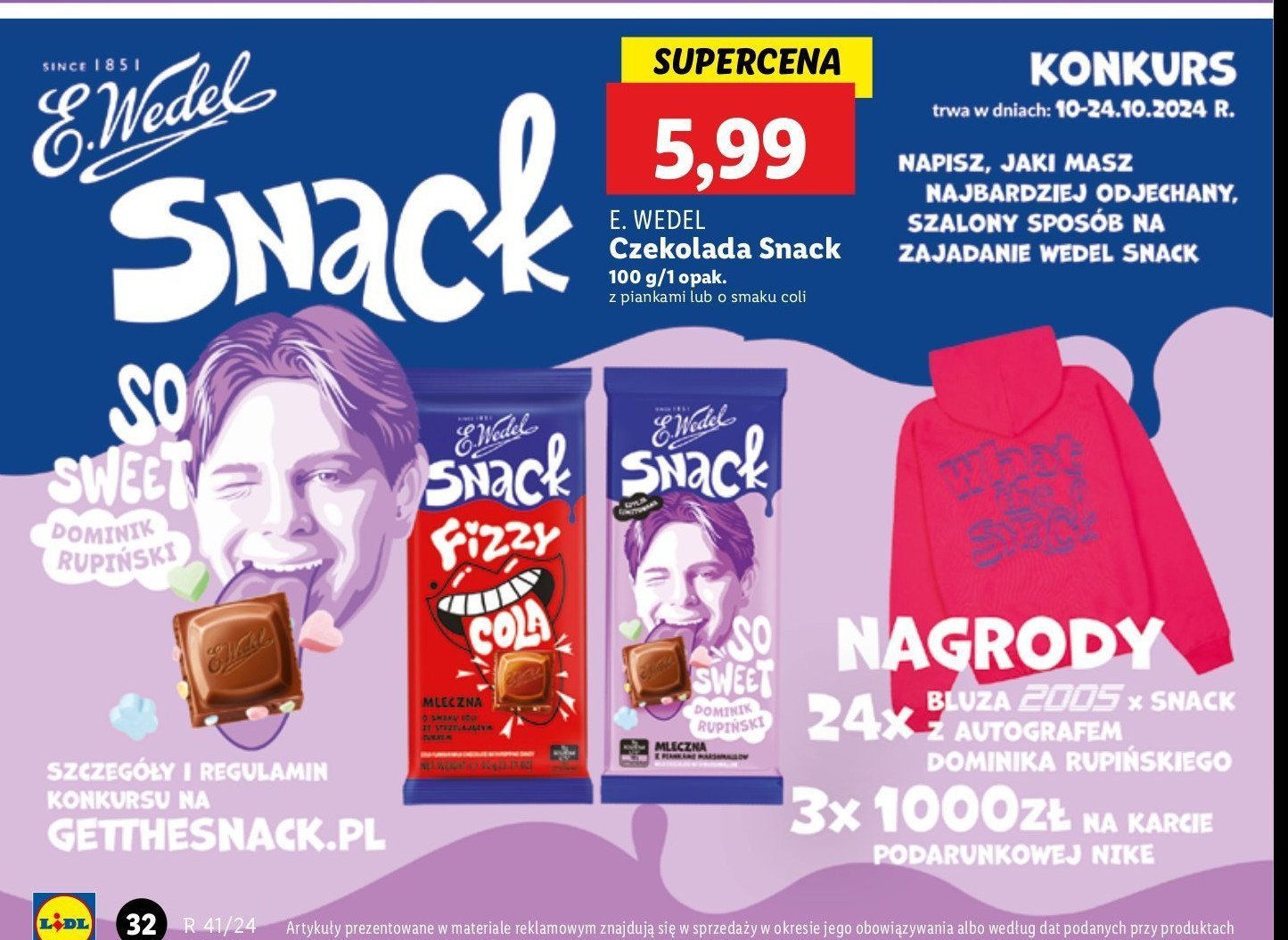 Czekolada so sweet E. wedel snack promocja