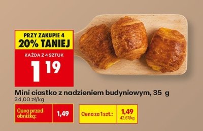 Mini ciastko z nadzieniem budyniowym  promocja w Biedronka