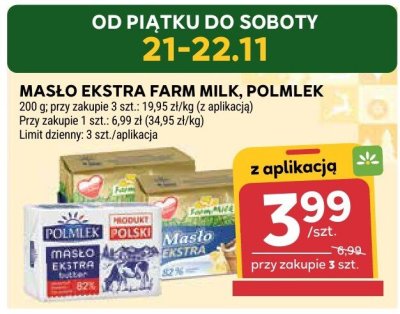 Masło Ekstra Farm Milk, Polmlek promocja w Stokrotka