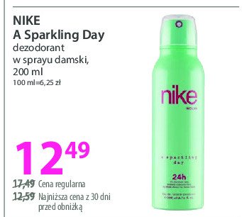 Dezodorant Nike sparkling day Nike cosmetics promocja