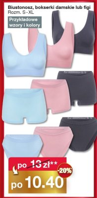 Biustonosz, bokserki damskie lub figi, Rozm. S-XL promocja w Woolworth