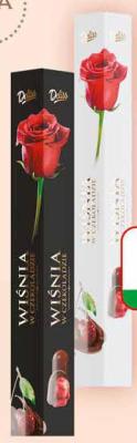 Bombonierka róża wiśnia w czekoladzie  promocja w Dino