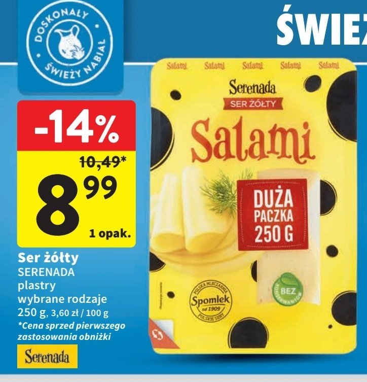 Ser salami Serenada promocja w Intermarche