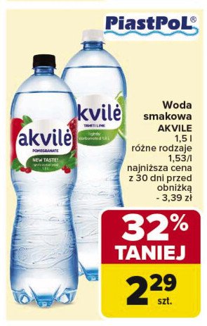 Woda malinowa Akvile promocja w Carrefour Market