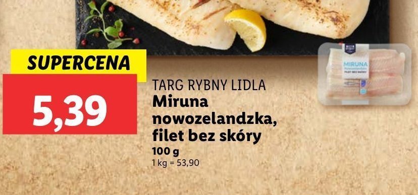 Miruna nowozelandzka filet bez sk贸ry Rybny targ lidla promocja