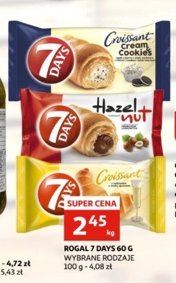 Croissant z kremem o smaku waniliowym z mlekiem i kawałkami ciastek 7 days cream & cookies promocja