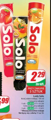 Lód truskawkowy Koral solo promocja