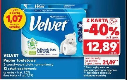 Papier toaletowy delikatnie biały Velvet promocja