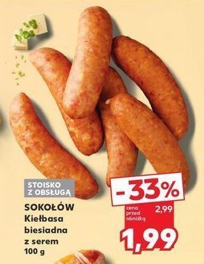 Kiełbasa biesiadna z serem Sokołów promocja