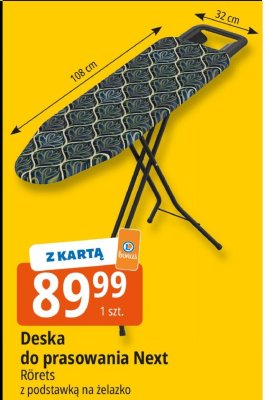 Deska do prasowania Next Rörets z podstawką na żelazko promocja w Leclerc