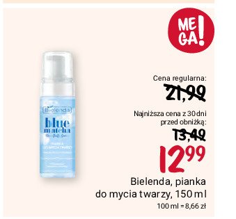 Pianka do mycia twarzy nawilżająco-oczyszczająca Bielenda blue matcha promocja